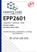 EPP2601 Assignment 1 &lpar;DETAILED ANSWERS&rpar; Semester 1 2026 - DISTINCTION GUARANTEED