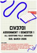 CIV3701 Assignment 1 Semester 1 Memo &vert; Due March 2026
