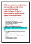 NYC Insurance Business Analytics Exam With Actual Questions & Verified Answers&comma; Plus Explained Rationales&sol;Expert Verified For Guaranteed 100&percnt; Pass 2026&sol;Latest Update&sol;Instant Download Pdf