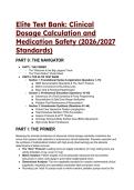 2026&sol;2027 Elite Nursing Dosage Calculations & Medication Safety Test Bank &lpar; Standards&rpar; &ndash; NCLEX Ready & ISMP Aligned &ndash; Step-by-Step Solutions & Clinical Rationales