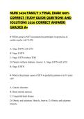 NURS 5434 FAMILY 3 FINAL EXAM 100&percnt; CORRECT STUDY GUIDE QUESTIONS AND SOLUTIONS 2026 CORRECT ANSWERS GRADED A&plus;