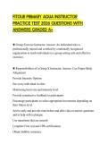 FITOUR PRIMARY AQUA INSTRUCTOR PRACTICE TEST 2026 QUESTIONS WITH ANSWERS GRADED A&plus;