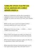 FLORIDA FIRE OFFICER I EXAM PREP 2026 ACTUAL QUESTIONS WITH CORRECT ANSWERS GRADED A&plus;