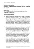 Solution Manual Auditing & Assurance Services&colon; A Systematic Approach 12th Edition by William F&period; Messier Jr&period;&comma; Steven M&period; Glover & Douglas F&period; Prawitt &vert; Complete Chapter 1-21 Solutions Guide for Auditing Concepts&comma; Risk Assessment and Audit Procedures