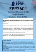 EPP2601 Assignment 1 &lpar;ANSWERS&rpar; Semester 1 2026 - DISTINCTION GUARANTEED