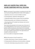 NURS 6531 QUIZZES FINAL PAPER 2026 SOLVED QUESTIONS WITH FULL SOLUTION