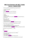 RBS Exam Questions with 100- Verified Answers Updated &lpar;2026&rpar;&period;