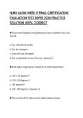 NURS 6531N WEEK 11 FINAL CERTIFICATION EVALUATION TEST PAPER 2026 PRACTICE SOLUTION 100&percnt; CORRECT