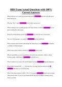 RBS Exam Actual Questions with 100- Correct Answers
