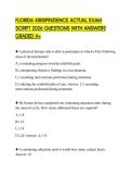 FLORIDA JURISPRUDENCE ACTUAL EXAM SCRIPT 2026 QUESTIONS WITH ANSWERS GRADED A&plus;