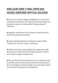 NURS 6531N WEEK 11 FINAL PAPER 2026 SOLVED QUESTIONS WITH FULL SOLUTION