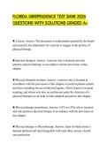 FLORIDA JURISPRUDENCE TEST BANK 2026 QUESTIONS WITH SOLUTIONS GRADED A&plus;