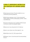 FLORIDA PT JURISPRUDENCE MIDTERM EXAM 2026 QUESTIONS WITH ANSWERS GRADED A&plus;
