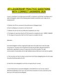 ATI LEADERSHIP PRACTICE QUESTIONS WITH CORRECT ANSWERS 2026