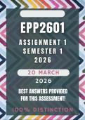EPP2601 Assignment 1 Semester 1 2026 Memo &vert;Due Date 20 March 2026