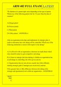 ARM 402 FULL EXAM QUESTIONS AND ANSWERS 2026