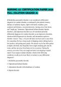 NURSING 527 CERTIFICATION PAPER 2026 FULL SOLUTION GRADED A&plus;
