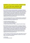 NURSING 5333 CERTIFICATION EXAMINATION TEST QUESTIONS AND ANSWERS 2026 COMPREHENSIVE REVIEW RESOURCE
