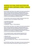 NURSING 5333 FINAL PAPER QUESTIONS AND ANSWERS 2026 CONFIRMED CORRECT ANSWER SOURCE