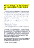 NURSING 5333 FINAL TEST PAPER QUESTIONS AND SOLUTIONS 2026 GRADED A&plus; SUCCESS FILE
