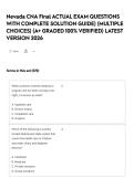 Nevada CNA Final ACTUAL EXAM QUESTIONS WITH COMPLETE SOLUTION GUIDE&rpar; &lpar;MULTIPLE CHOICES&rpar; &lpar;A&plus; GRADED 100&percnt; VERIFIED&rpar; LATEST VERSION 2026