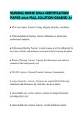 NURSING NURSE-UN24 CERTIFICATION PAPER 2026 FULL SOLUTION GRADED A&plus;