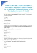 CHEM 219 ORGANIC CHEMISTRY MODULE 1 EXAM Actual Exam 2026&sol;2027 Complete Questions and Verified Answers with Detailed Rationales Portage Learning Pass Guaranteed - A&plus; Graded