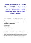 NRNP 6675 Midterm Exam Care Across the Lifespan II 2026&sol;2027&colon; Actual Exam Questions with 100&percnt; Verified Answers & Detailed Explanations &ndash; Walden University PMHNP Program &ndash; Graded A&plus;
