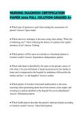 NURSING DIAGNOSIS CERTIFICATION PAPER 2026 FULL SOLUTION GRADED A&plus;