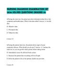 NURSING DIAGNOSIS EXAMINATION SET 2026 SOLVED QUESTIONS GRADED A&plus;