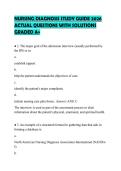 NURSING DIAGNOSIS STUDY GUIDE 2026 ACTUAL QUESTIONS WITH SOLUTIONS GRADED A&plus;