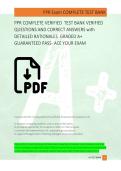 PPR Complete Verified Test Bank 2026&sol;2027 &ndash; Questions & Answers with Detailed Rationales &ndash; A&plus; Guaranteed Pass &ndash; Instant Download