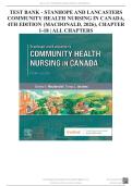 Test Bank - Stanhope and Lancasters Community Health Nursing in Canada&comma; 4th Edition &lpar;MacDonald&comma; 2026&rpar;&comma; Chapter 1-18 &vert; All Chapters