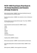 PATH 1000 Final Exam &lpar;Final Exam 8-12&rpar; Actual Questions and Answers &lpar;Already Graded A&rpar;