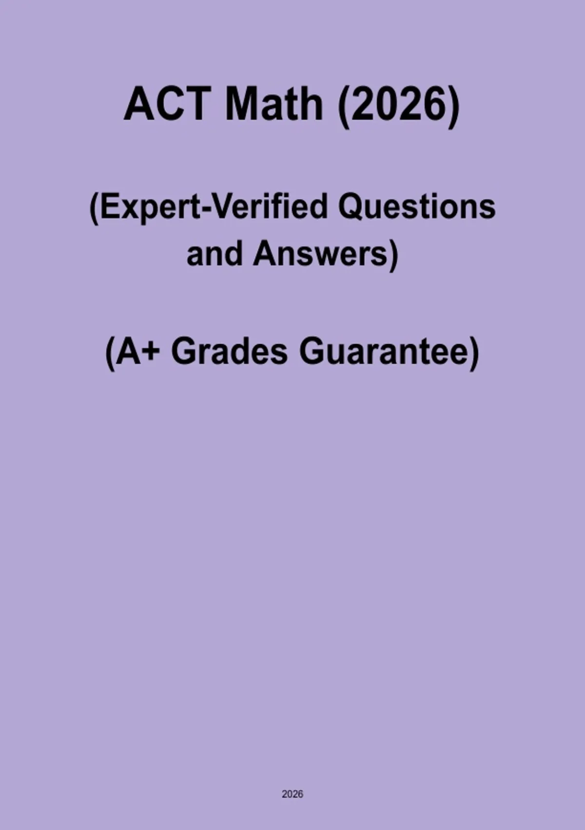 ACT Math PDF – 2026 Exam Study Guide & Practice - ACT TODAY - Stuvia US