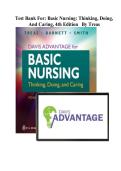 Test Bank -Davis Advantage for Basic Nursing Thinking&comma; Doing&comma; and Caring  4th Edition &lpar; Leslie S&period; Treas&comma;2026&rpar; All Chapters