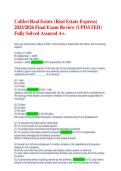 Colibri Real Estate &lpar;Real Estate Express&rpar;  2025&sol;2026 Final Exam Review &lpar;UPDATED&rpar;  Fully Solved Assured A&plus;&period; 