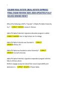 COLIBRI REAL ESTATE &lpar;REAL ESTATE EXPRESS&rpar;  FINAL EXAM REVIEW 2025-2026 UPDATED&rpar; FULLY  SOLVED BRAND NEW&excl;&excl; 