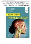 Test Bank - Berne and Levy Physiology&comma; 8th Edition &lpar;Koeppen&comma; 2026&rpar;&comma; Chapter 1-44 &vert; All Chapters