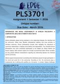 PLS3701 Assignment 1 &lpar;ANSWERS&rpar; Semester 1 2026 - DISTINCTION GUARANTEED&period;