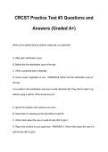 CRCST Practice Test &num;3 Questions and Answers &lpar;Graded A&plus;&rpar;