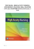 Test Bank - High Acuity Nursing&comma; 4th Edition &lpar;Wagner&comma; 2026&rpar;&comma; Chapter 1-39 &vert; All Chapters
