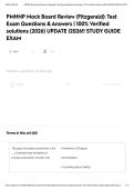 PMHNP Mock Board Review &lpar;Fitzgerald&rpar;&colon; Test Exam Questions & Answers &vert; 100&percnt; Verified solutions &lpar;2026&rpar; UPDATE &vert;2026&excl;&excl; STUDY GUIDE EXAM
