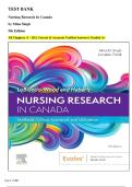 TEST BANK for Nursing Research in Canada by Singh 5th Edition &ndash; All Chapters &lpar;1&ndash;20&rpar; &vert; Verified Answers for Exam Preparation