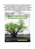 Test Bank - Biostatistics for the Biological and Health Sciences&comma; 2nd Edition &lpar;Triola&comma; 2026&rpar; Chapter 1-14 &vert; All Chapters