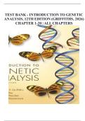 Test Bank - Introduction to Genetic Analysis&comma; 12th Edition &lpar;Griffiths&comma; 2026&rpar; Chapter 1-20 &vert; All Chapters
