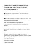 PRINCIPLES OF MICROECONOMICS FINAL EXAM ACTUAL PAPER 2026 QUESTIONS SOLUTIONS GRADED A&plus;