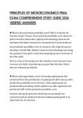PRINCIPLES OF MICROECONOMICS FINAL EXAM COMPREHENSIVE STUDY GUIDE 2026 VERIFIED ANSWERS
