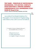 TEST BANK &ndash; PRINCIPLES OF GEOTECHNICAL ENGINEERING&comma; 10TH EDITION &vert; COMPLETE EXAM QUESTIONS & VERIFIED ANSWERS &vert; COMPREHENSIVE CIVIL ENGINEERING STUDY GUIDE BY Braja M&period; Das