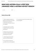 NRNP 6552 MIDTERM EXAM LATEST 2026 &sol;NRNP6552 WEEK 6 MIDTERM NEWEST VERSION